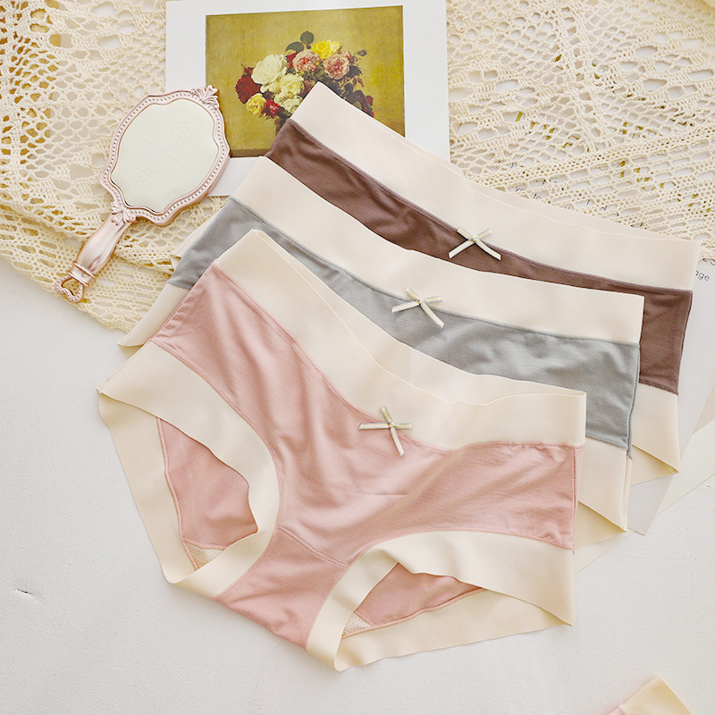 N628 The King of Repeat Orders, Too Comfortable and 0 Pressure, Seamless Mid-waist Girls Underwear, 60 Count, Women's Briefs