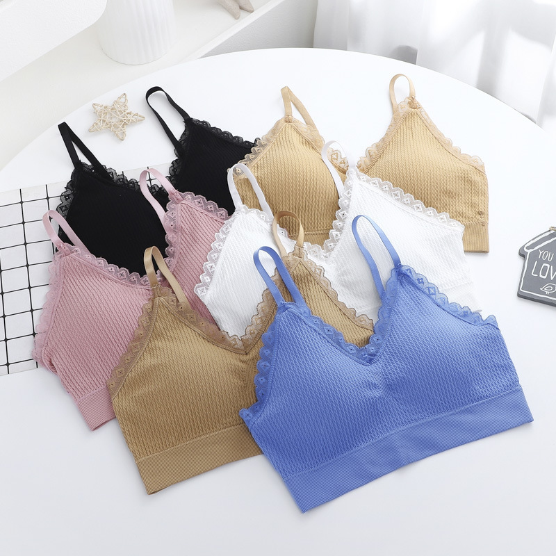 Beautiful back strap Internet celebrity tube top no steel ring sports bra female student high school girl short vest