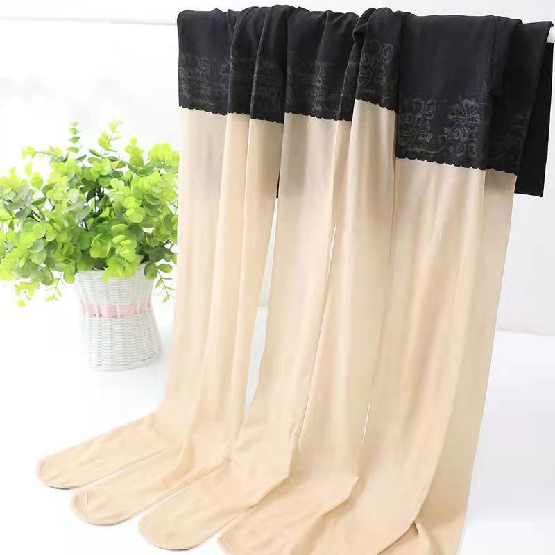 Core-spun silk anti-wolf garters safety pants stockings women's anti-snatch summer thin anti-exposure pantyhose pineapple socks