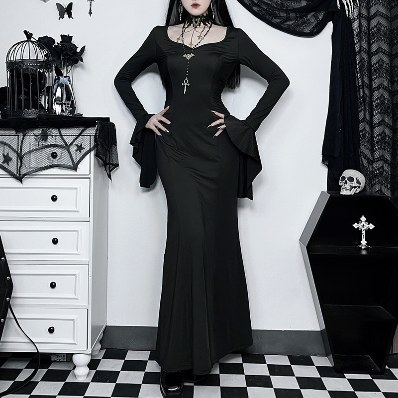 CF23415 new autumn style elegant slim long skirt The Addams Family heroine Teece fishtail skirt women's clothing