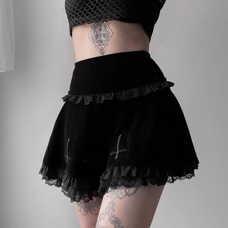 212009 new summer women's short skirt, fashionable and sexy slim embroidered lace high waist skirt for women