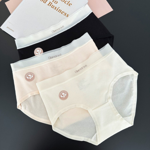 N8367 has large size breathing baby cotton pants 5A antibacterial 60 count cotton fresh ribbed mid-waist underwear