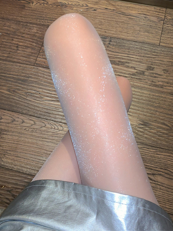 Spring and summer stockings for women, thin summer stockings, shimmery transparent pearl socks, sexy legs, pantyhose