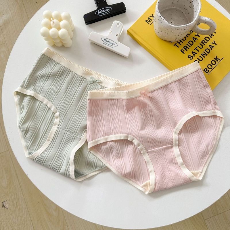 N8320 baby cotton type A 5A antibacterial pure cotton underwear simple briefs Morandi fresh color mid-waist underwear