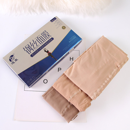 Spring and summer 80D steel wire mask seamless satin foot pants plus crotch stockings bottoming pantyhose 312/311