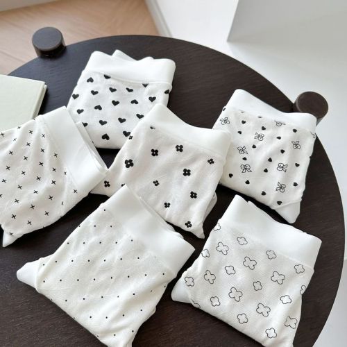 N8298 pure white girl series moxy cotton breathable, comfortable and soft polka dot girl mid-waist modal underwear