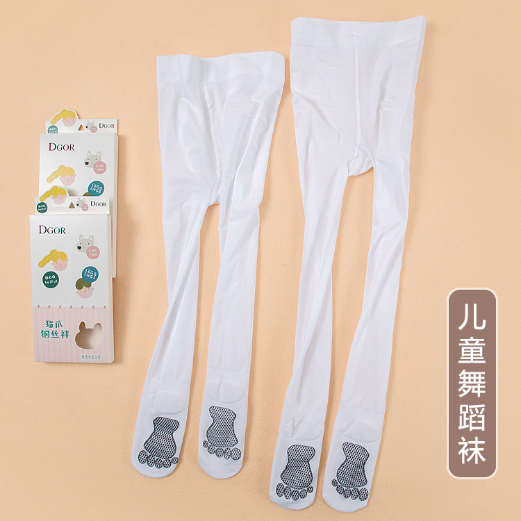 Children's dance socks spring and autumn thin steel stockings white leggings summer bare legs practice dancing girls pantyhose
