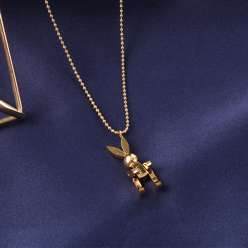 Exquisite rabbit titanium steel necklace female Internet celebrity temperament sweater chain long new style simple fashion trend versatile clavicle chain