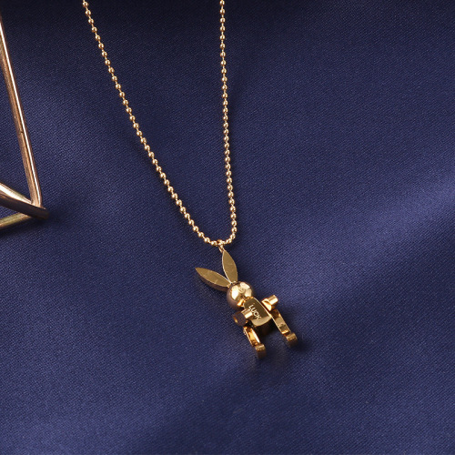Exquisite rabbit titanium steel necklace female Internet celebrity temperament sweater chain long new style simple fashion trend versatile clavicle chain