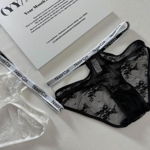 Sexy* Lace Sexy Panties Women's Hollow Mesh Low Waist Comfortable Breathable Cotton Briefs Summer Thin Style