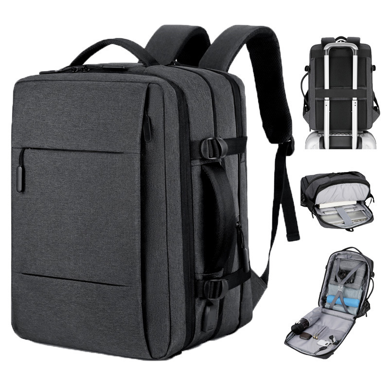 Business backpack, casual laptop bag, extended large-capacity backpack, business trip bag with printed logo