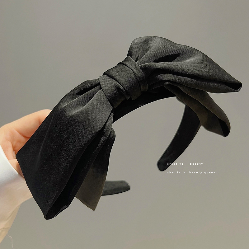 Song Zhiya's same big bow headband, high-end black headwear, Internet celebrity face wash hairpin, women's headband hair accessory