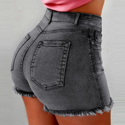 Creative 2024 cross-border foreign trade street trendy cotton shorts high-waisted women's jeans