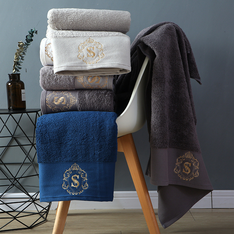 Thickened and enlarged 80*160 pure cotton bath towel wholesale logo five-star hotel bath towel soft and absorbent