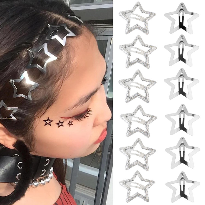 Cross-border European and American hot selling five-pointed star bb hair clip sweet cool hot girl bangs clip star hair clip hair accessories side clip