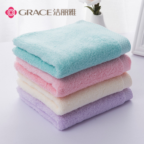 Jie Liya 6714 towel 100% cotton solid color household soft face towel return gift can be supplied directly from the manufacturer with logo embroidery