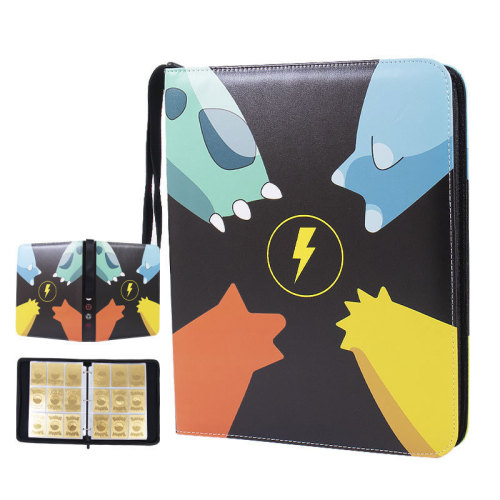 Pokémon card book Pokémon 4 grid 9 grid game card book cartoon PU collection book loose-leaf zipper card bag