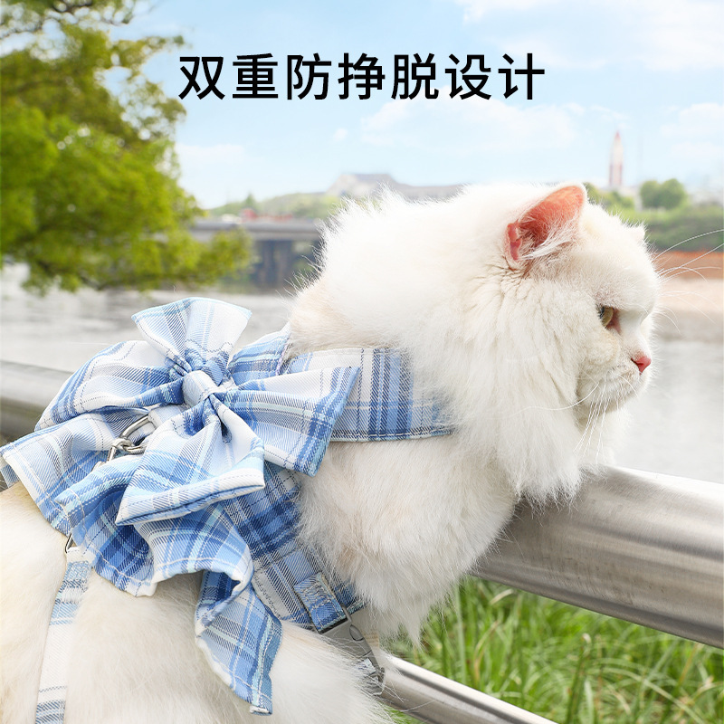 New fashionable JK group sweet and cool rabbit cat leash vest style upgraded buckle type small dog harness