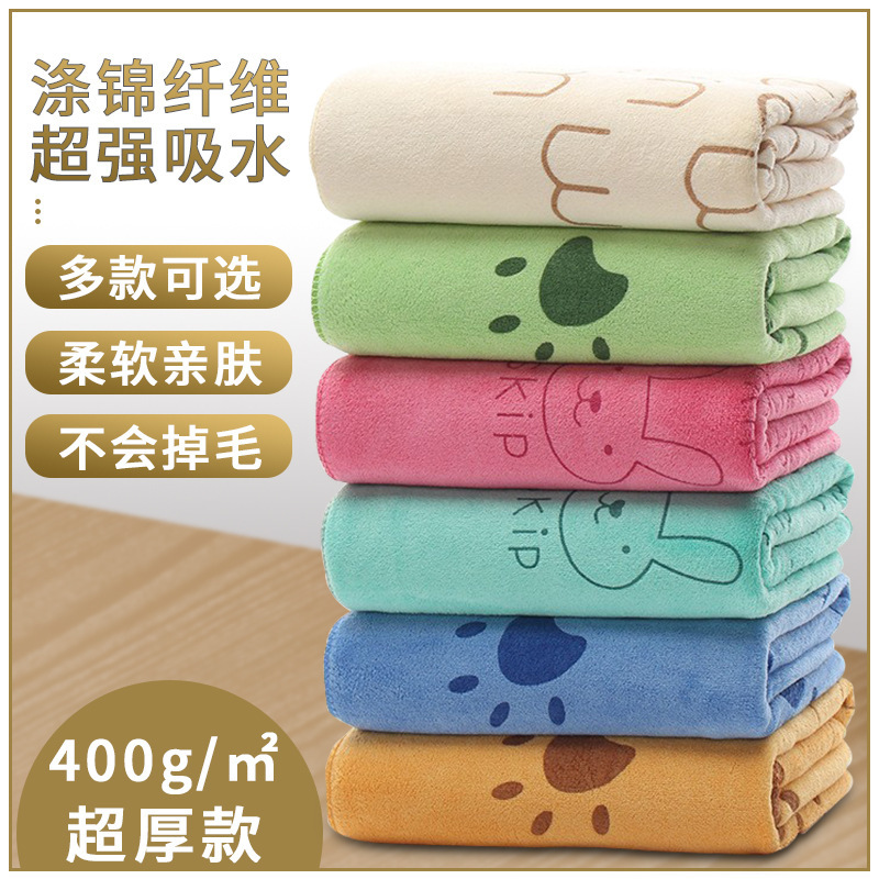 Microfiber thickened beach towel absorbent and quick-drying adult large bath towel printed cartoon children's swimming bath towel wholesale