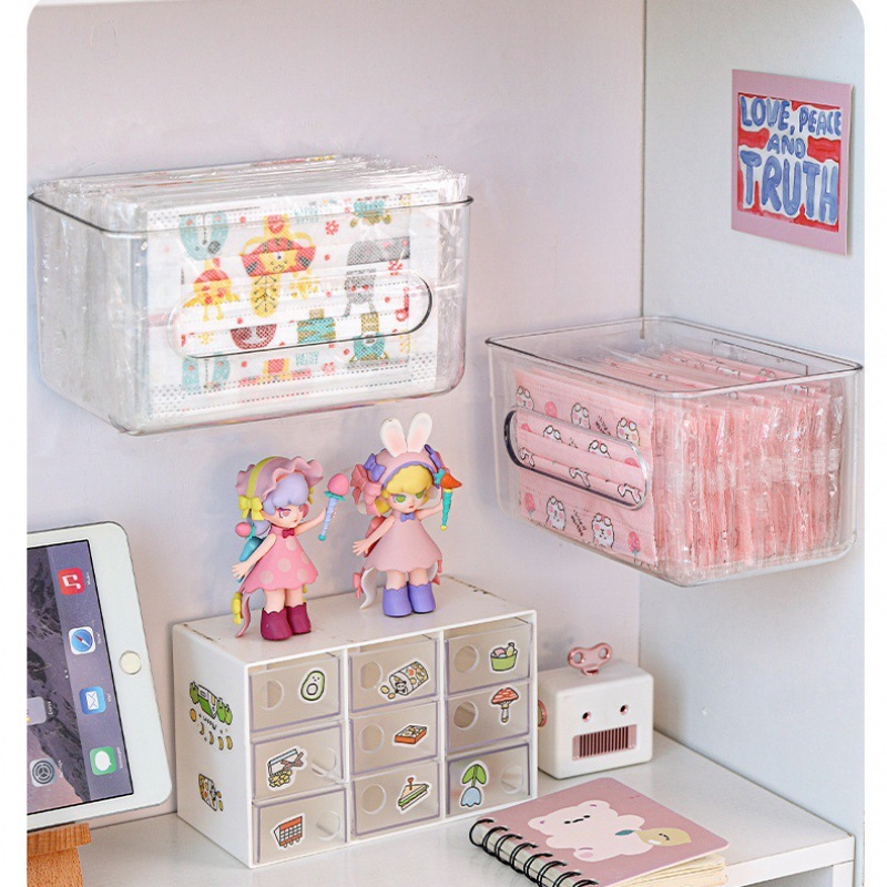 ZT2216 Rear wall-mounted storage household entrance mouth and nose mask transparent storage box tissue box storage artifact