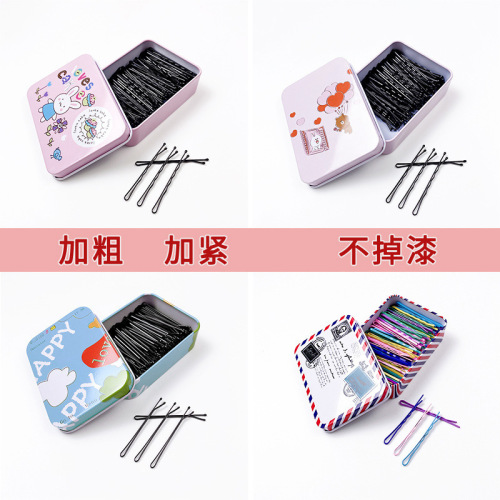 Black hair clip Korean one-word clip adult wavy clip headband edge clip girl steel clip simple bangs small hair clip