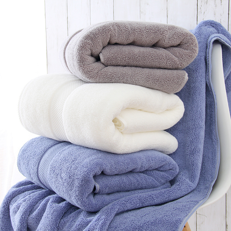 Factory wholesale Class A thickened large bath towel pure cotton bath towel 80*160 800g five-star hotel bath towel logo