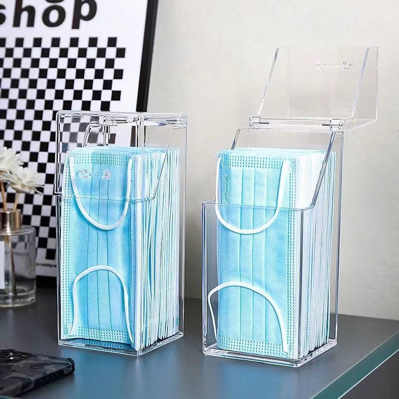 2231 Storage box with lid, dust-proof household mouth and nose mask, entry door, desktop entrance hall transparent box