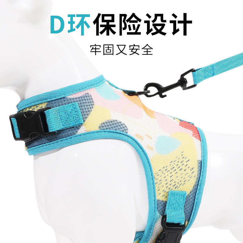 Pet leash, dog and cat clothing, vest-style pet harness, small and medium-sized dog leash, dog leash