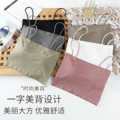Cross-border new product, short style, beautiful back, women's halter top, no rims, white tube top, fixed inner cup, independent package