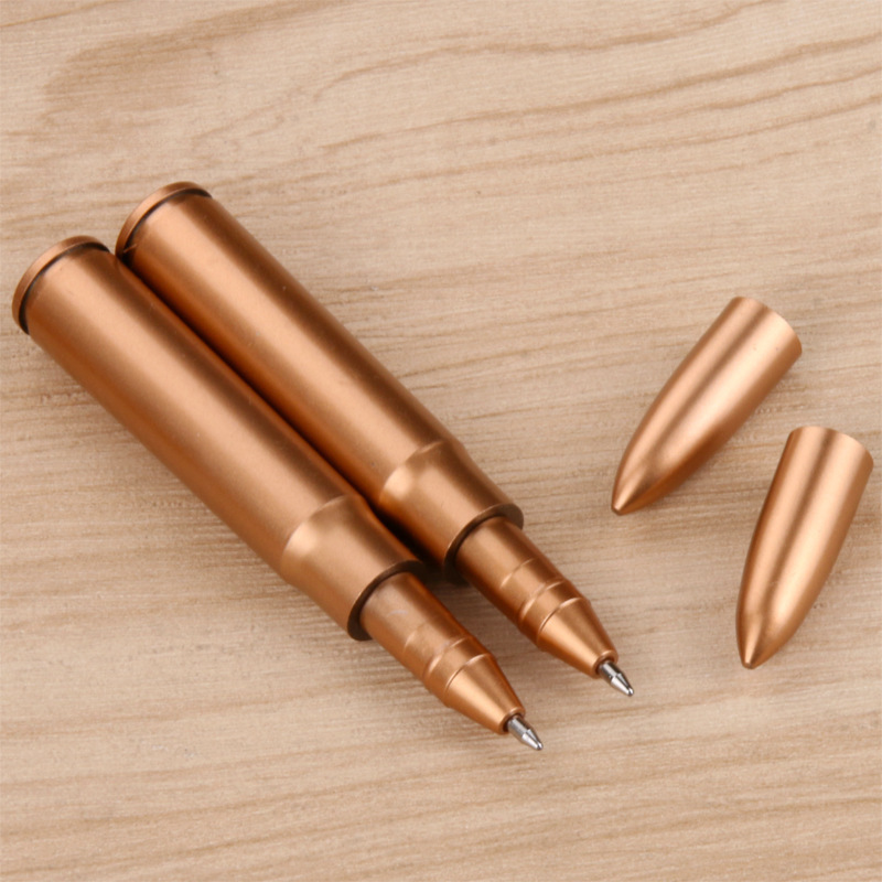 Creative Retro Bullet Shape Ballpoint Pen Simulation Weapon Medium Oil Pen Blue 0.5mm Promotional Gift Wholesale