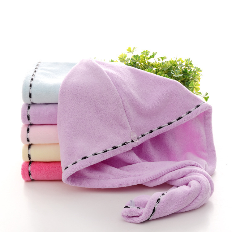 Superfine fiber cute shower cap and hair drying cap for women, thickened, super absorbent, quick-drying, hair drying towel