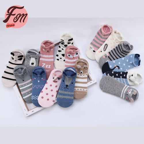 Korean style women's socks new spring socks women's straight socks cotton three-dimensional ear cartoon boat socks