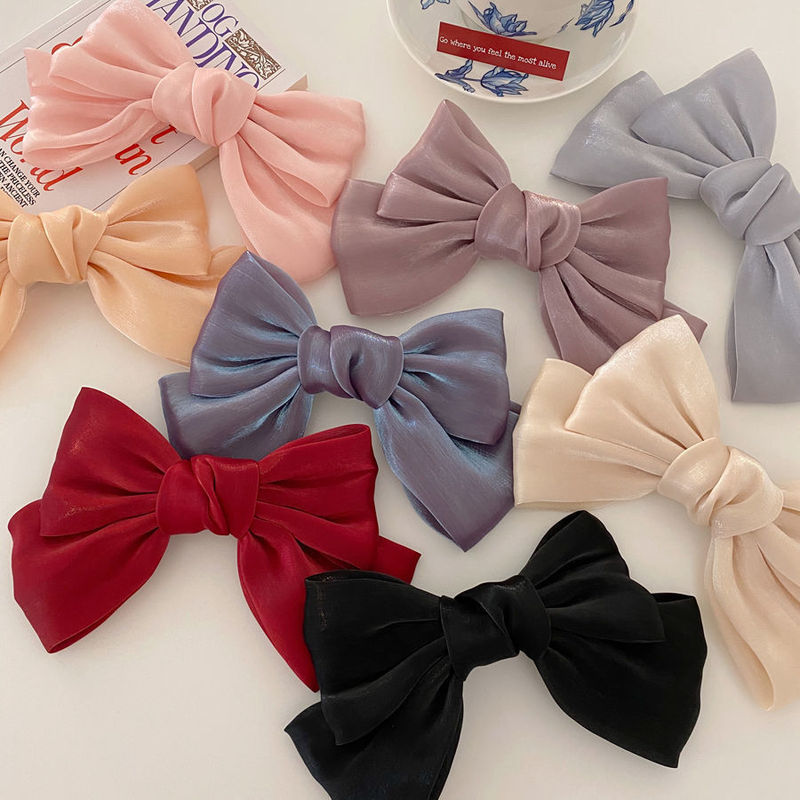 Super Fairy Girl Bow Hair Clip Back of Head Clip Mori Style Top Clip Hair Clip Retro Classic Elegant Hair Accessory for Women