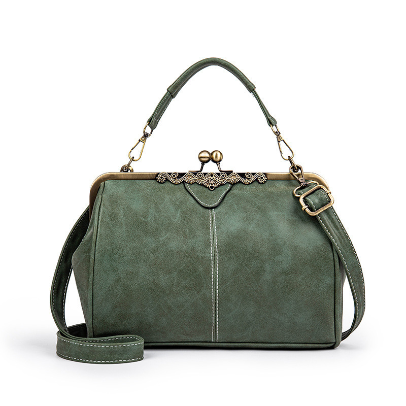 Spring and summer new women's bag hand-held shoulder cross-body women's bag matte leather clip bag British retro messenger bag