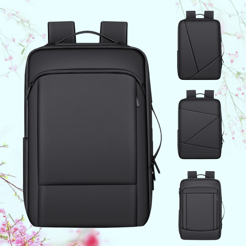 Business meeting backpack for men, customizable logo printing, large capacity expandable computer backpack for daily commuting