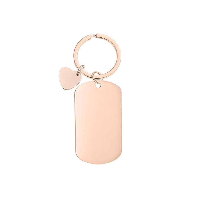 Keychain cross-border laser UV color printing blank stainless steel material holiday gift engraving metal keychain