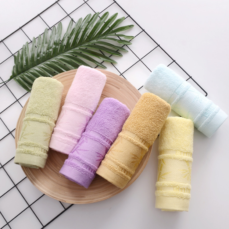 Bamboo fiber children's towel plain bamboo jacquard face wash towel soft absorbent bath towel wholesale factory