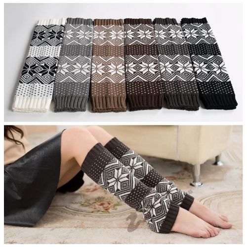 Knitted wool factory direct supply wholesale boot covers leggings warm pile Christmas socks snowflake dot socks
