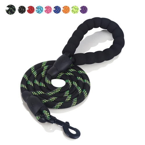 Cross-border reflective nylon round rope dog leash pet supplies large dog braided rope explosion-proof dog leash