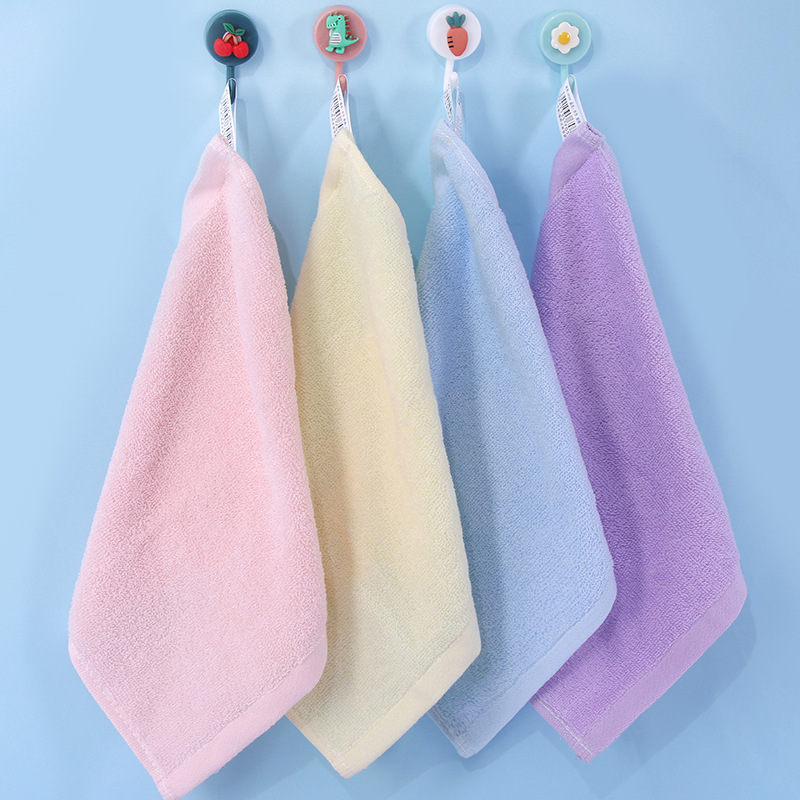 Small towel, pure cotton square towel, soft absorbent saliva towel, kindergarten face towel with embroidered logo
