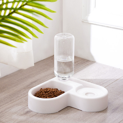 Creative pet supplies pet bowl corner double bowl automatic waterer feeding bowl multi-functional cat bowl right-angle bowl