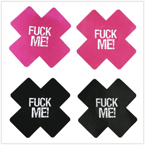 Sexy accessories adult cross chest patch letter anti-bump invisible disposable nipple patch sexy luminous printed nipple patch