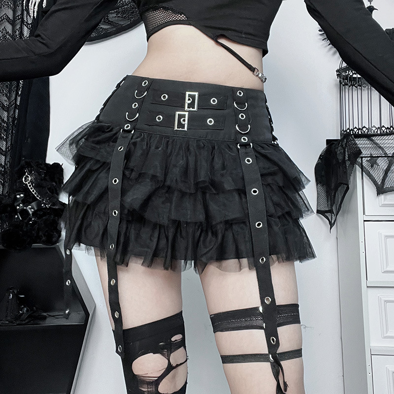 CF23443 Summer new women's short skirt, dark fashion trendy hot girl versatile sexy slim cake skirt for women