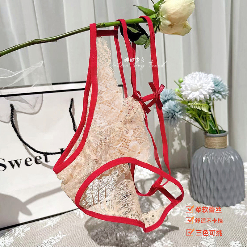 Girl's Diary Sexy Lace Panties Women's Hollow Personality Charming Pure Desire Cotton Crotch Women's Low Waist Temptation Briefs