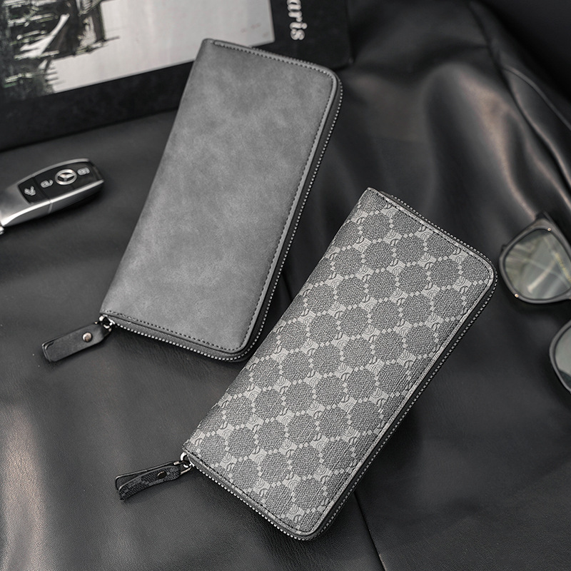 Wholesale light business men's wallet medium and long youth wallet large capacity multi-card slot coin purse mobile phone bag