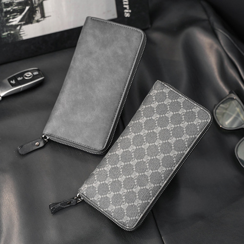 Wholesale light business men's wallet medium and long youth wallet large capacity multi-card slot coin purse mobile phone bag