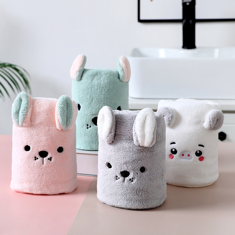 High-density coral velvet towel 3D cartoon towel microfiber towel soft and absorbent labor protection gift logo