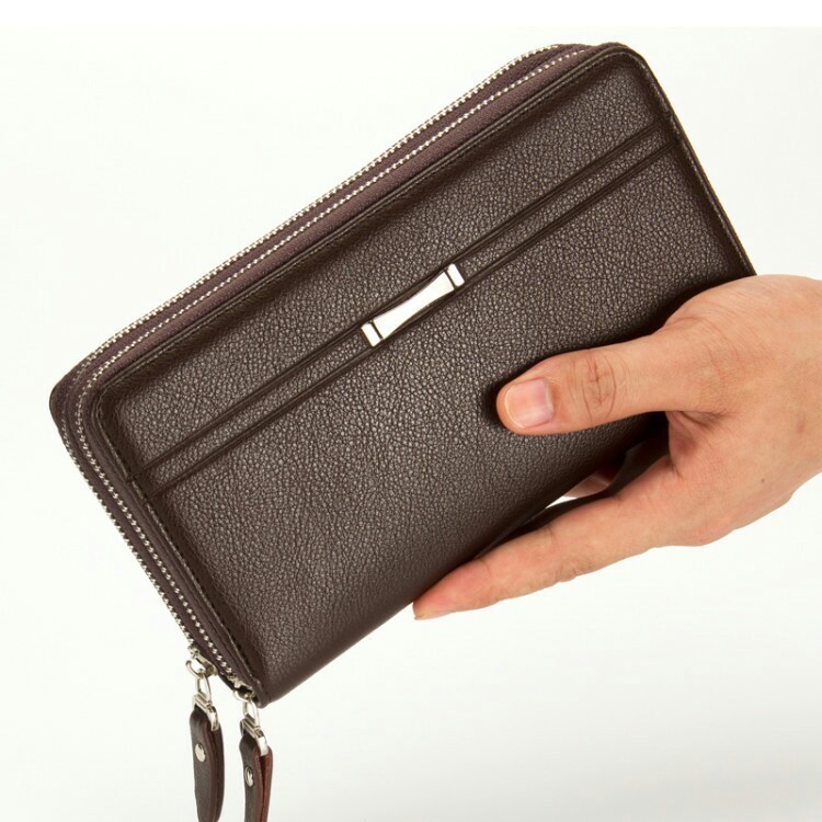 New Fashion Business Men's Wallet Long Zipper Clutch Multifunctional Clutch Bag Retail Wallet Mobile Phone Bag