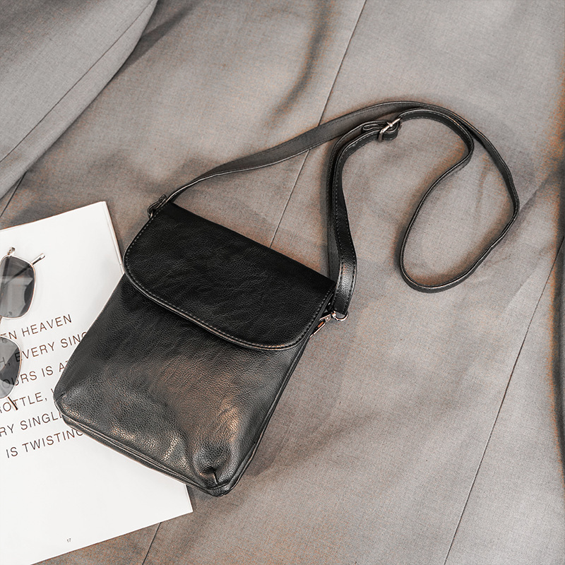 Men's shoulder bag cross-body new leather men's bag casual 2024 new vertical style men's wholesale shoulder bag