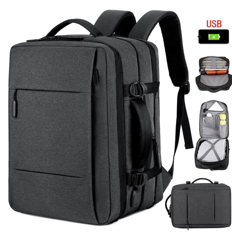 Business Backpack Casual Laptop Bag Expansion Large Capacity Backpack Business Travel Bag Printed LOGO